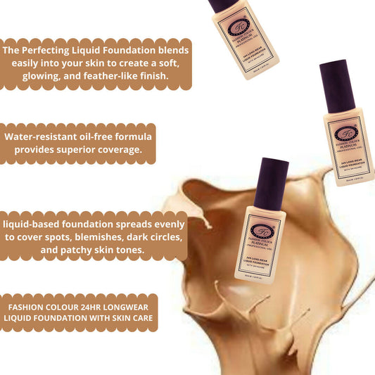 Fashion Colour 24HR Long Wear Liquid Foundation-Cocoa (Dark Skin Tone)