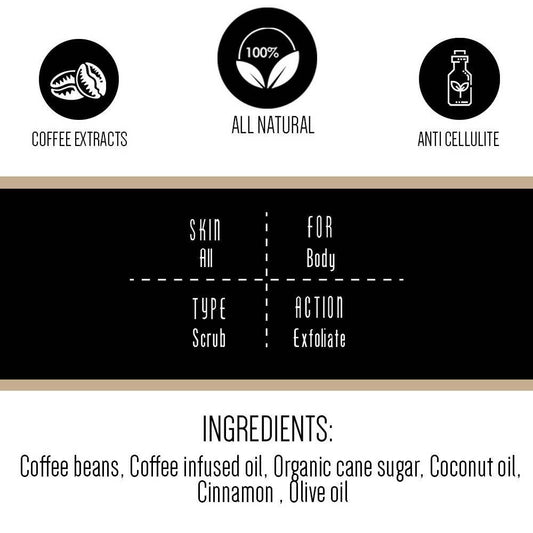 Gulnare Skincare Coffee Caramel Body Scrub (Cellulite Destruction & Firming)