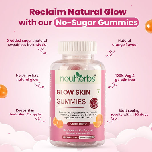 Glow Skin Gummies (Orange Flavour) for Natural Radiance