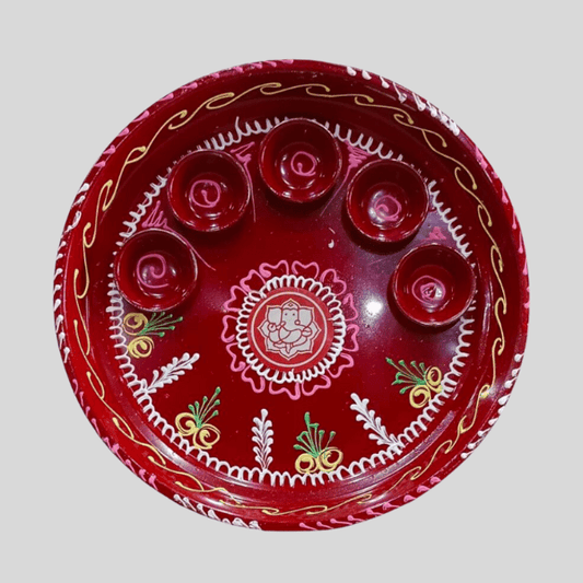 Hand Painted Pooja Aarti Thali | Set of 2
