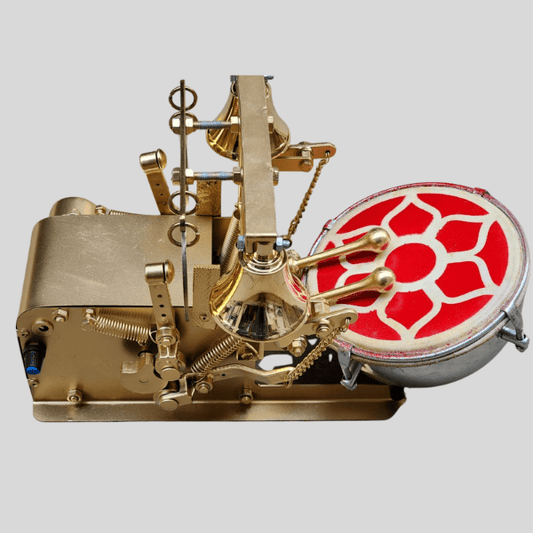 Fully Automatic Mini Electric Aarti Machine | Nagara with Bell & Dholak Sounds | Perfect for Home & Office Temples (Gold)
