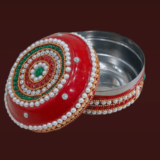 Decorative Stone & Pearl Work storage Box