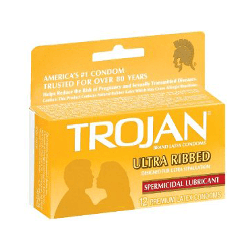 Trojan Ultra Ribbed Lubricated Condoms 12 Count