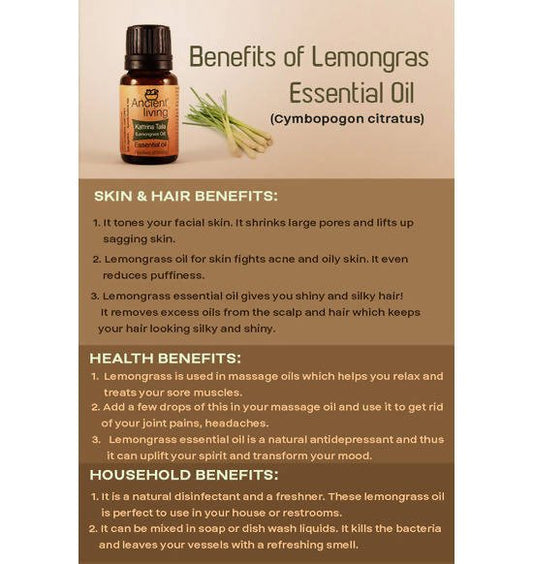 Ancient Living Kattrina Taila (Lemongrass Oil) Essential Oil