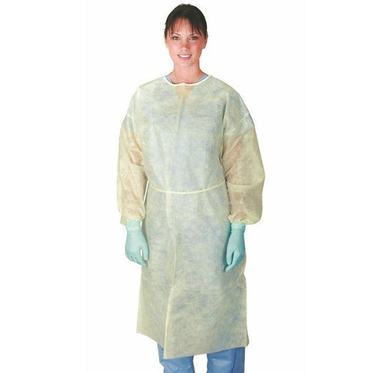 Isolation Gowns, Yellow with Full Back 50/case