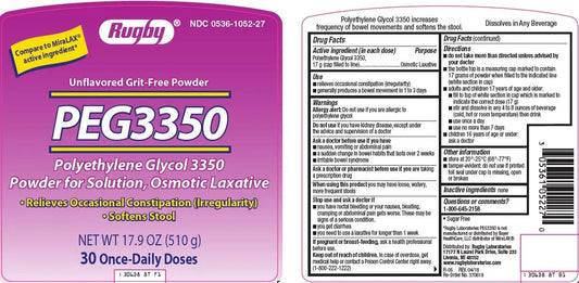 Polyethylene Glycol 3350 NF Powder Osmotic Laxative 238 gram (Compare to MiraLax)