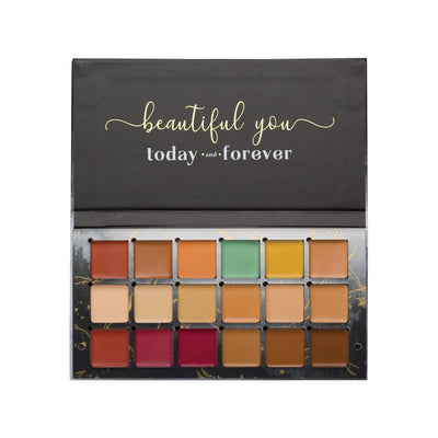 Aflairza One for All Palette, 4-in-1 Foundation, Concealer, Blush & Contour, All-in-One Face Palette for Effortless Beauty 56g