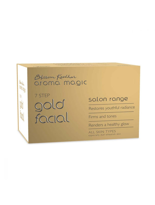 Aroma Magic 7 Step Gold Facial Kit Salon Range (All Skin Types) (35gm+10ml)
