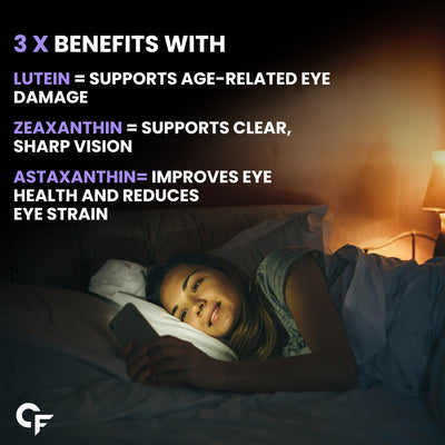 Carbamide Forte Eye Gummies - Lutein and Zeaxanthin Supplements with Astaxanthin, Veg DHA and Vitamin C | Eye Supplements to Improve Vision - Cranberry Flavour - 60 Veg Eye Gummies