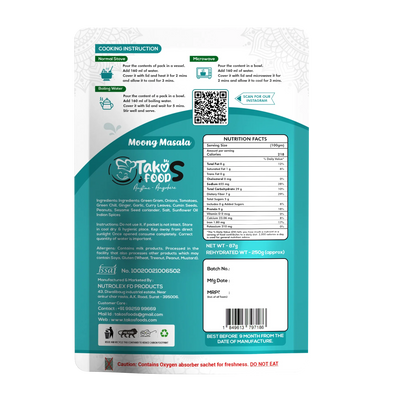 Takos Food Moong Masala | Ready To Eat 250 gms