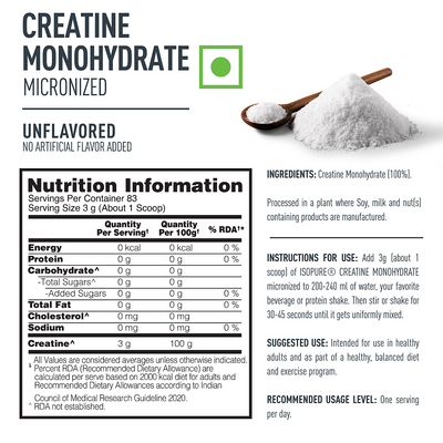 Isopure 2 kg Chocolate + Isopure 100% Creatine Monohydrate Micronized, 250g