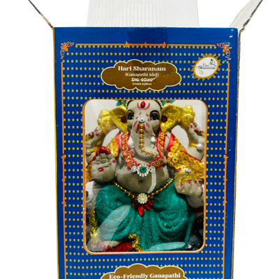 Eco-Friendly Ganesh Idol Small (Non-Toxic Colors) With Kumkum & Akshat