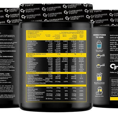 Carbamide Forte Eaa Supplement With Bcaa 5000Mg | Eaa intra workout Supplement For Men & Women With Hydration Blend & Vitamins – Lemon Zest Flavour - 50 Servings - Powder 300G