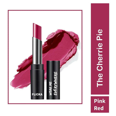 FLiCKA Wear Me Everywhere Creamy Matte Lipstick The Cherry Pie - Pink