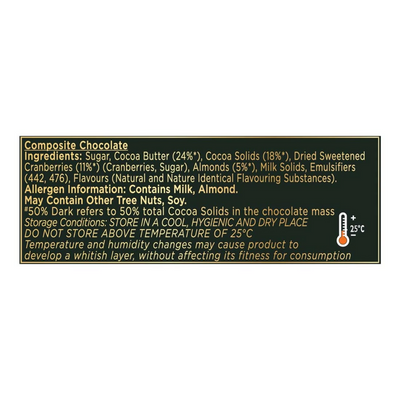 Cadbury Bournville Cranberry Dark Chocolate Bar