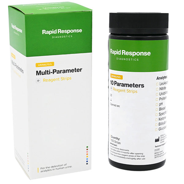 10 SG Urine Reagent Test Strips 10 Parameters, 100 Per Bottle