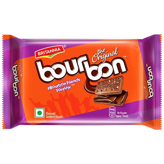 Britannia Bourbon Chocolate Cream Biscuits, 50 g Pouch