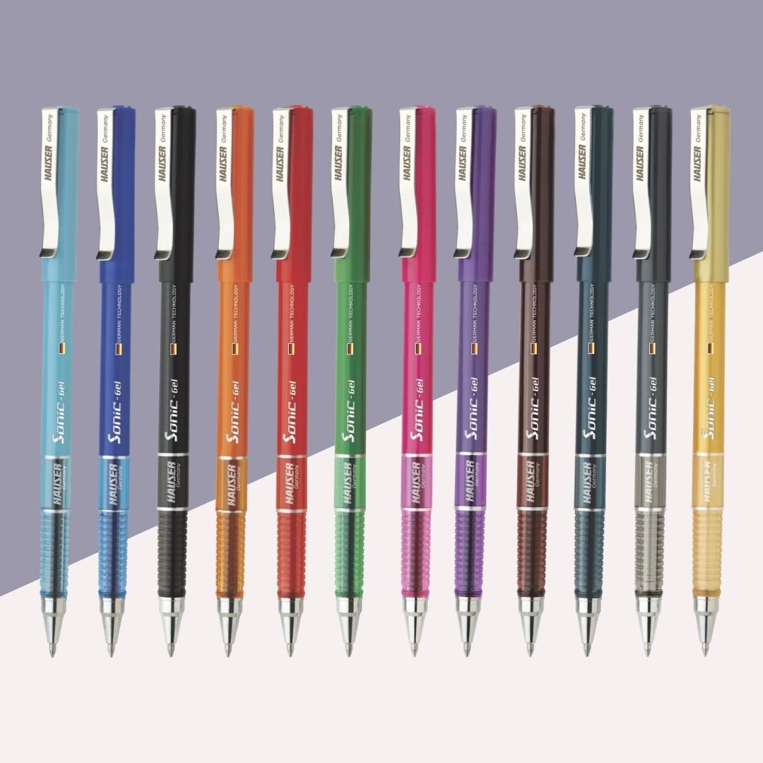 Hauser Sonic Gel Pens - Multicolour ( Pack of 12 )