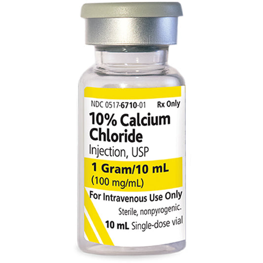 Calcium Chloride 10% Injection 1 Gram/10 mL Single-Dose Vials 10 mL x 10/tray (Rx)