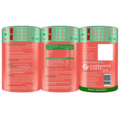 Carbamide Forte Biotin Hair Gummies for Hair Growth | Biotin Gummies for Women & Men | Hair Supplements for Women & Men | Hair Vitamins | Gummies for Hair Growth - 60 Veg Strawberry - Flavored Gummies