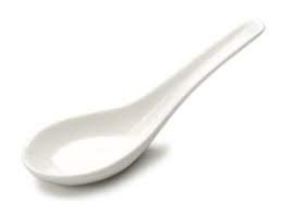 Clay Craft Basics White Fine Ceramic Soup Spoons (Set of 4) of 13.4 cm