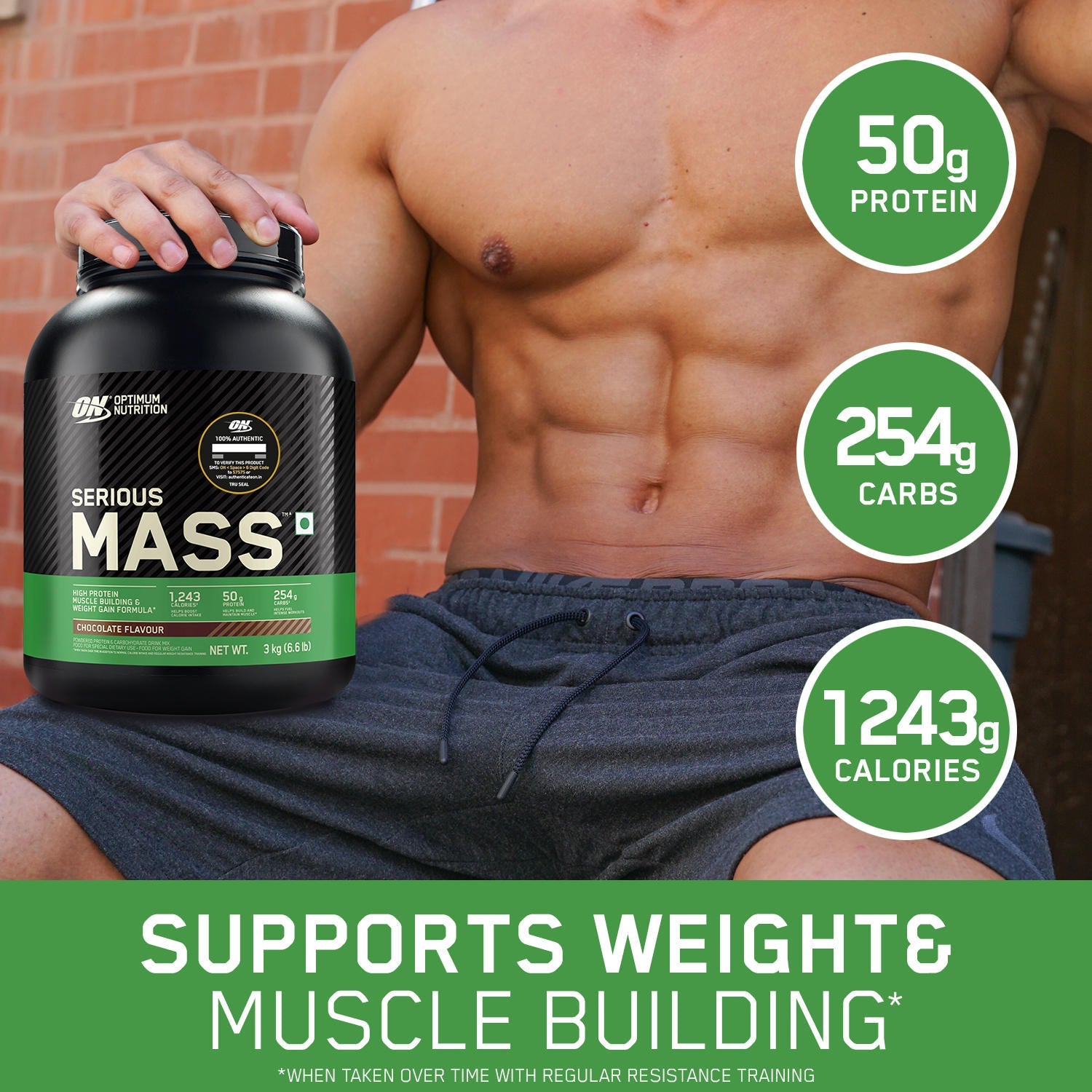 Serious Mass - Chocolate - 3 Kg + Creatine 100 g