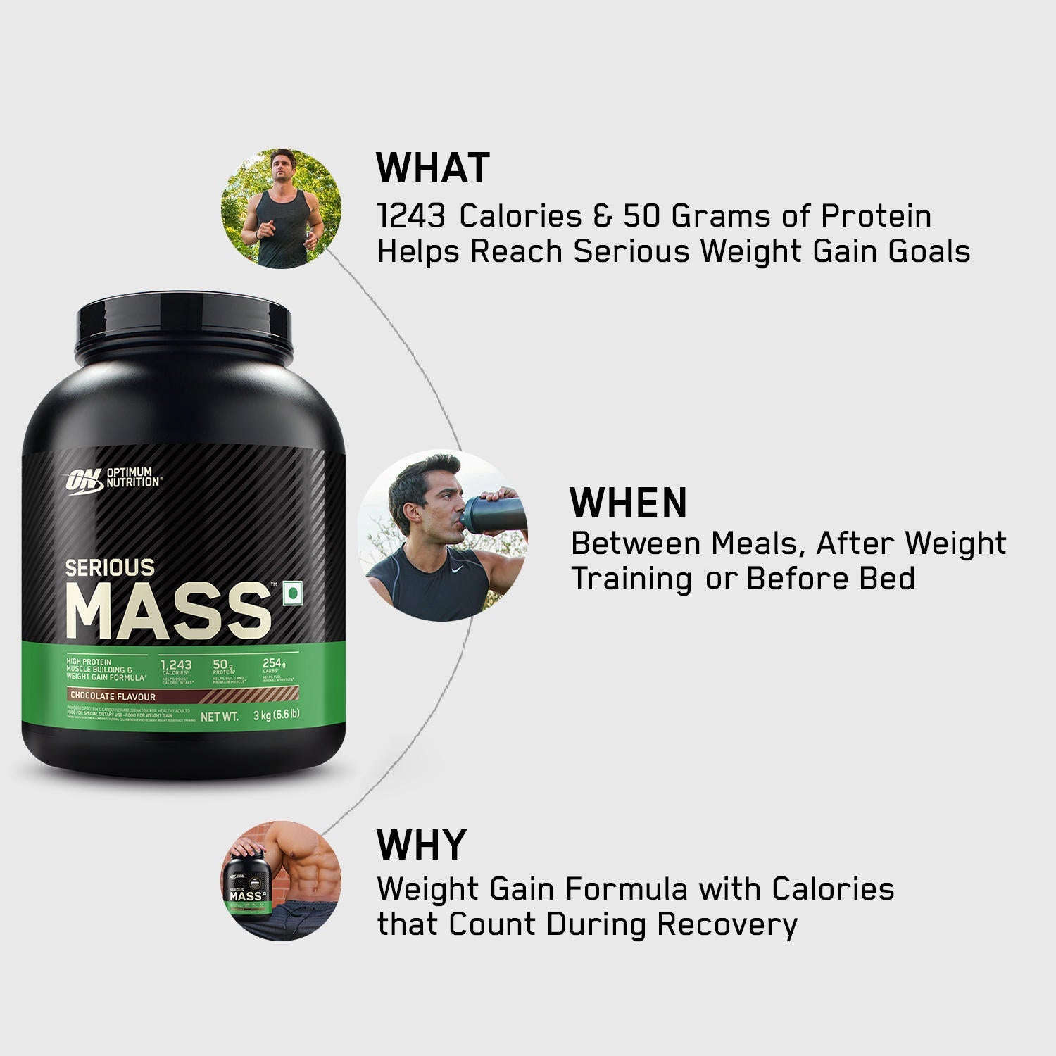 Serious Mass - Chocolate - 3 Kg + Creatine 100 g