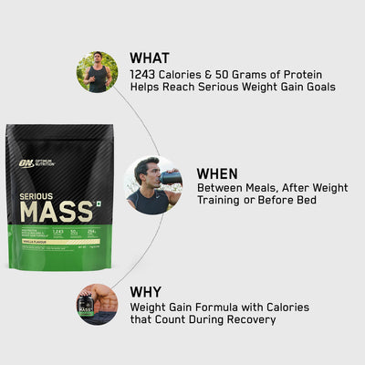 Serious Mass Weight Gainer - Vanilla flavour - 1KG