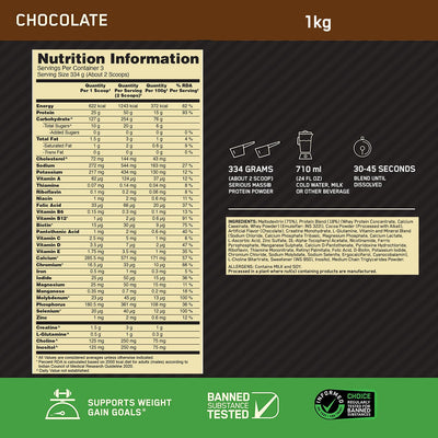 Serious Mass - Chocolate - 1 Kg + Creatine 100 g