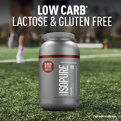 Isopure Low Carb Whey Protein Isolate Powder | Dutch Chocolate | 1 Kg + Optimum Nutrition (ON) Gold Standard Pre-Workout- 142.5g/15 single serve packs