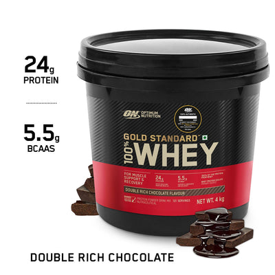 Gold Standard 100% Whey Protein Powder | Double Rich Chocolate | 4 kg and Micronized Creatine Powder | Unflavoured|100 g