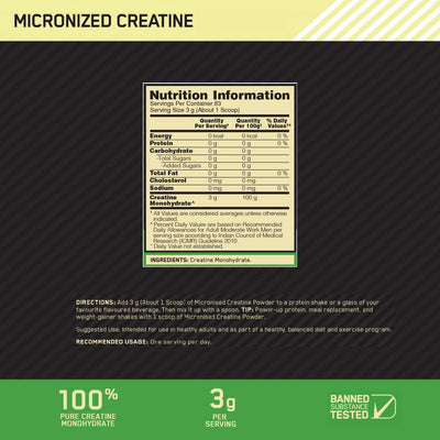 Gold Standard 100% Whey Protein Powder | Vanilla Ice Cream | 4 kg and Micronised Creatine Powder | Unflavoured | 250 g