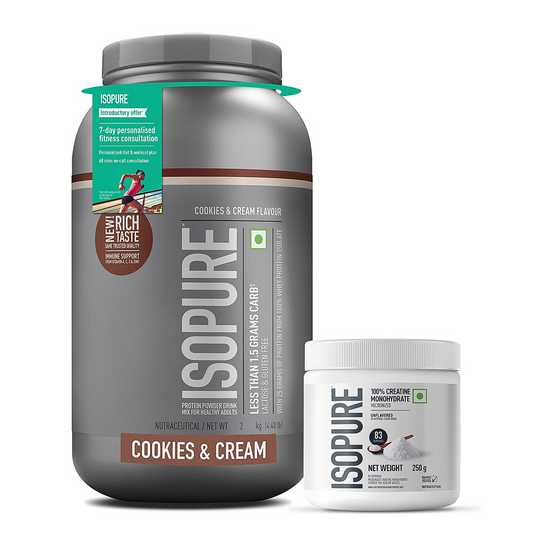 Isopure 2 kg Cookies & Cream + Isopure 100% Creatine Monohydrate Micronized, 250g