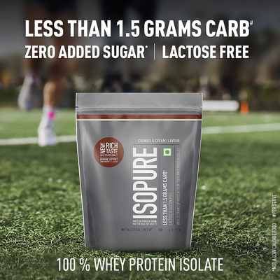 Isopure Cookies & Cream - 500g / 1.1lb (Low Carb, Lactose-Free, Zero Added Sugar)