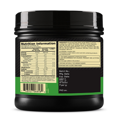 Micronised Creatine Powder | Unflavoured | 250 g and BCAA 5000 Powder | Green Apple | 250 g and Optimum Nutrition (ON) Gold Standard Pre-Workout- 142.5g/15 single serve packs (Green Apple Flavor), For Energy, Focus, Power, Endurance & Performance