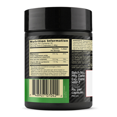 Micronized Creatine Powder | Unflavoured | 100 g +  Zinc Magnesium Aspartate (ZMA) - 60 Capsules