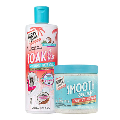 Soak It Up Coconut Bath Soak And Smooth On Up Buttery Salt Scrub