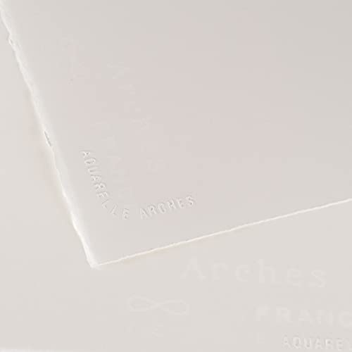 Arches Watercolour 300 GSM Hot Pressed Natural White 56 x 76 cm Paper Sheets, 10 Sheets