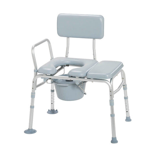 Transfer Bench, Padded with Commode
