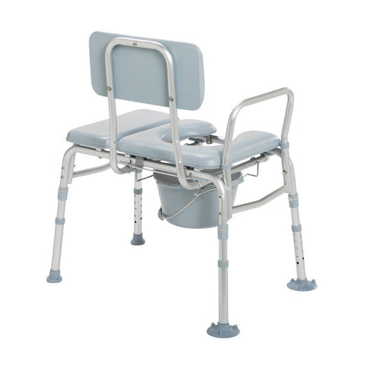 Transfer Bench, Padded with Commode