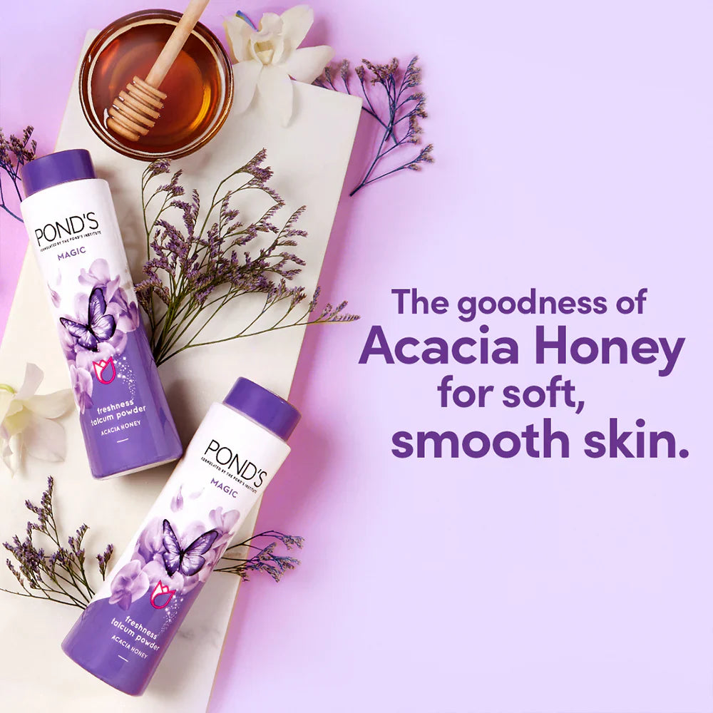 Pond's Dreamflower Fragrant Talcum Powder And Magic Freshness Talcum Powder Acacia Honey - Combo | 400 gms