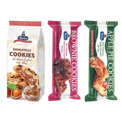 Apple Pie Cookies And Brownie Cookies And Dark Chocolate Hazeln Cookies|Combo Of 3