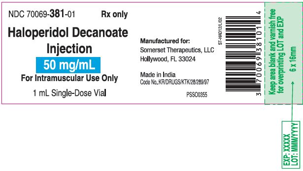 Haloperidol Decanoate Injection 50 mg Single Dose Vial- Somerset