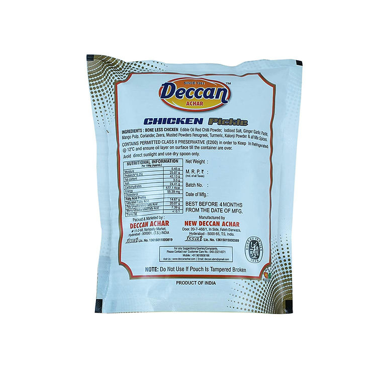 Deccan Achar Chicken Pickle - 500 gms