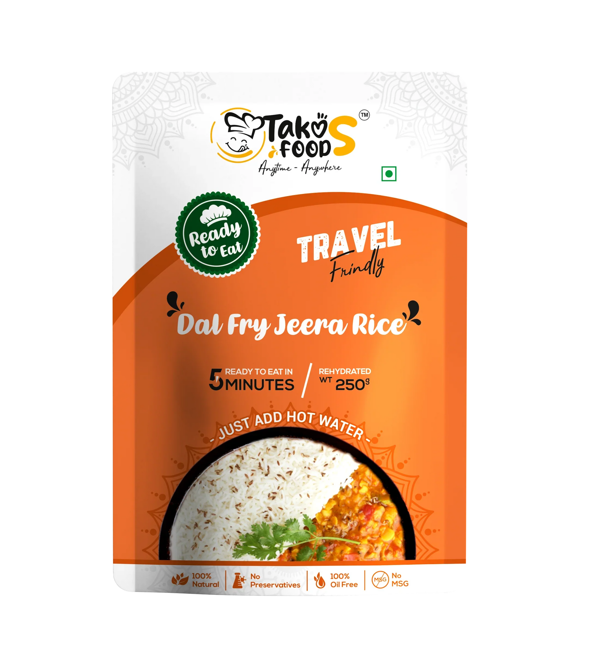 Takos Food Dal Fry Jeera Rice | Ready To Eat 250 gms