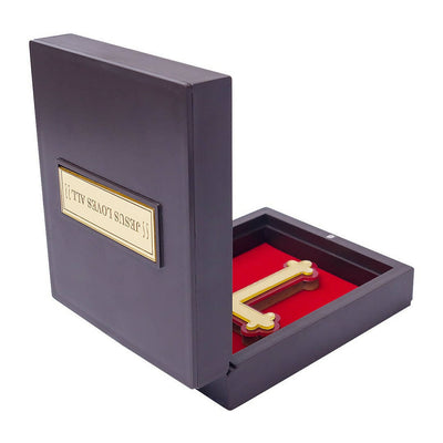 Golden Peacock Brown & Red 24 Ct Gold Foil Lord Jesus Christ