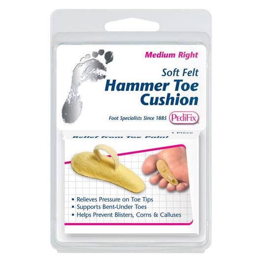 PediFix FELTastic Soft Felt Hammer Toe Cushion, Medium Right