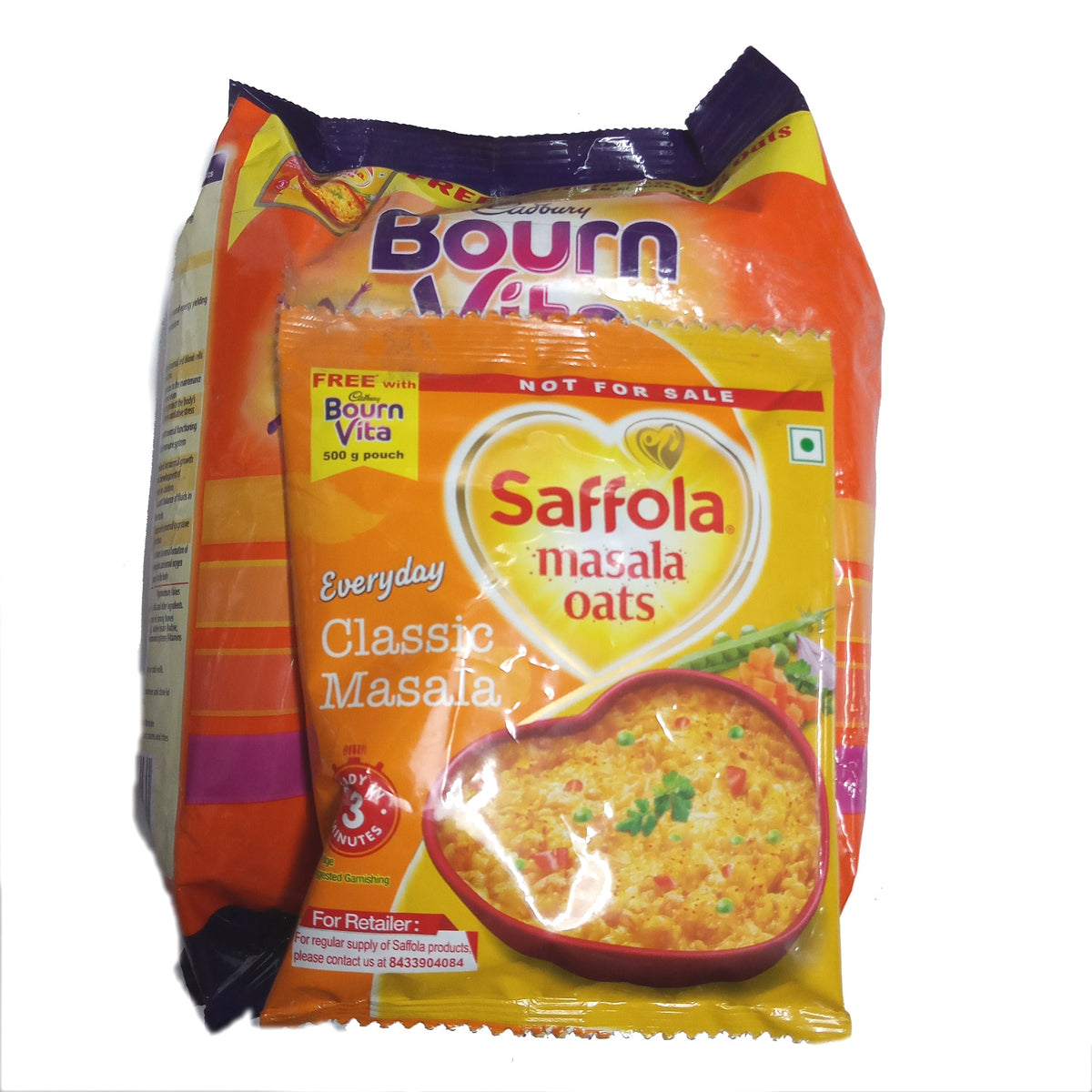 Cadbury Chocolate Health Drink - Bournvita, Refill Pack, 500 g Pouch  (Free Safola Masala Oats, 38G)