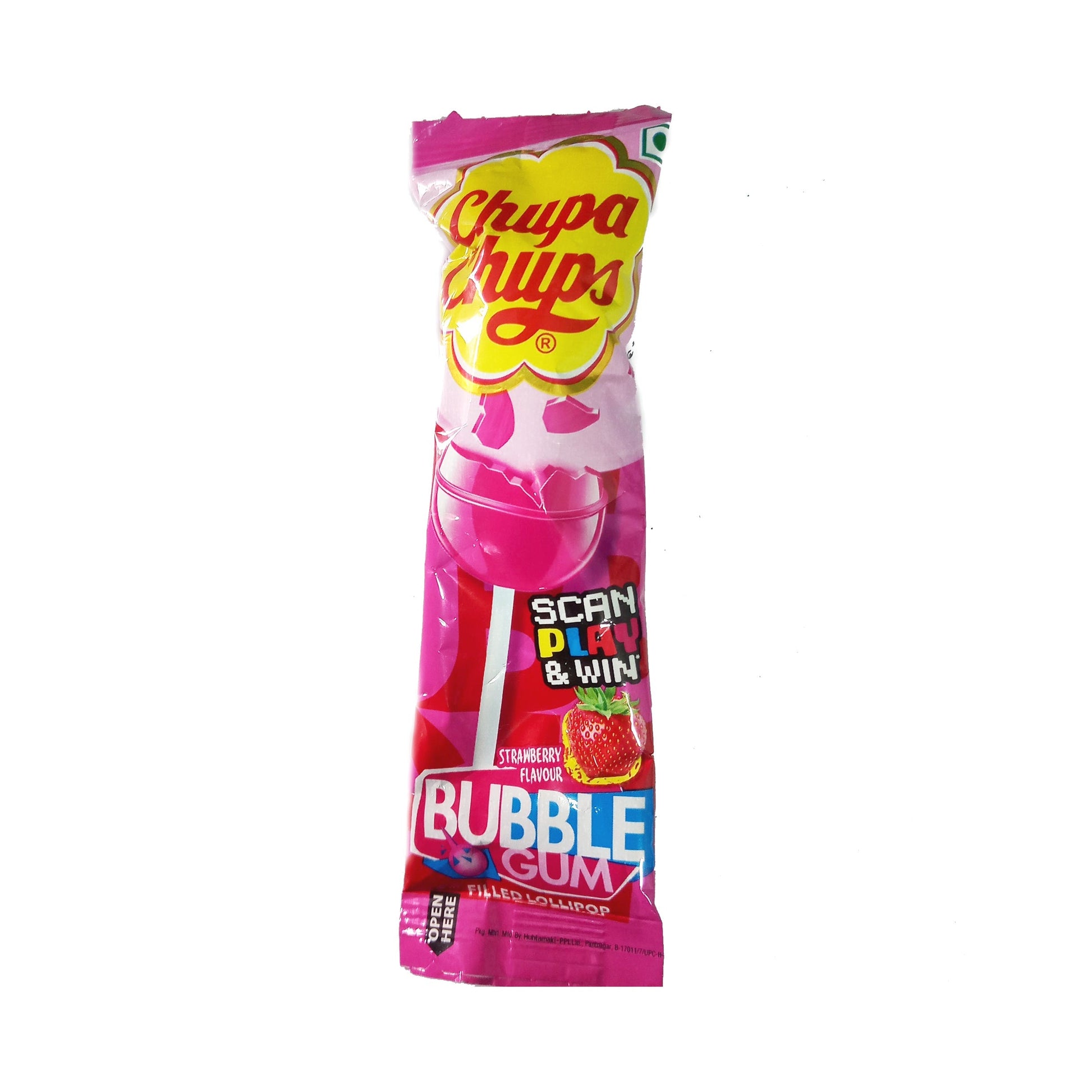 Chupa Chups Lollipop - Assorted Gum-Filled Lollipop, Display Hanger, 12g
