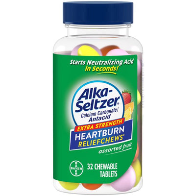 Alka-Seltzer Extra Strength Heartburn Relief Chews Assorted Fruit 32 Count